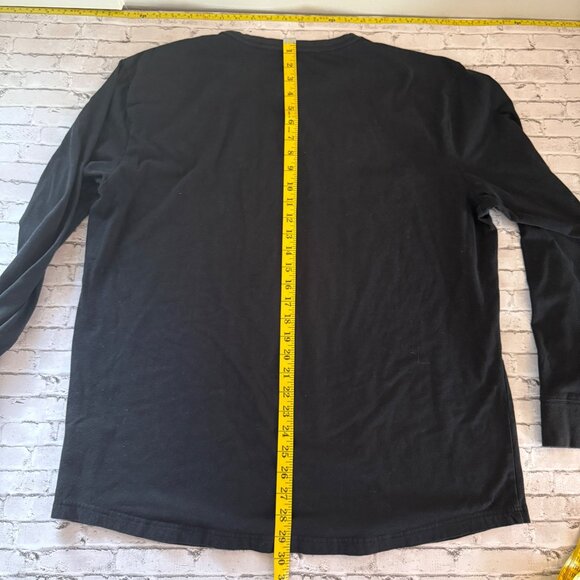 American Eagle Outfitters Mens USA Graphic Long Sleeve Tee Black XL Active Flex - Picture 7 of 9